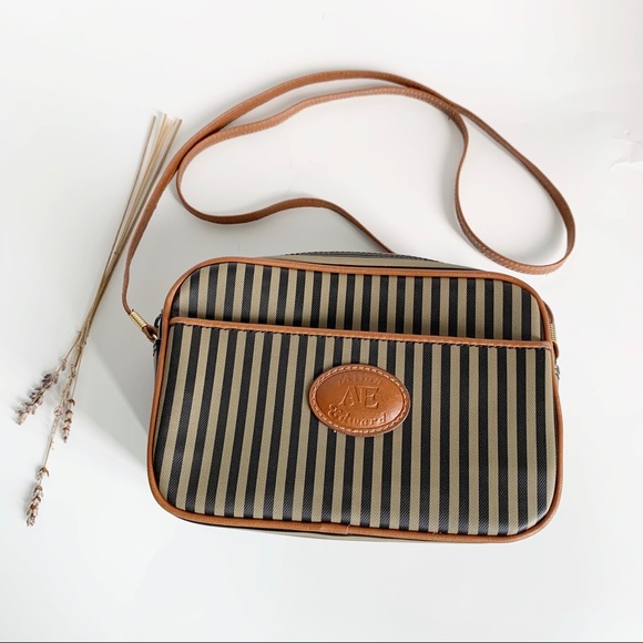 Allan Edward Handbags - Vintage Allan Edward ‘Pajama’ Stripe Crossbody Bag